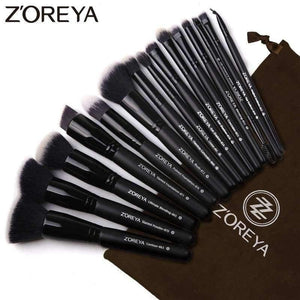 Planet Gates 15pcs Black Makeup Brushes Set Eye Shadow Powder Foundation Brush For Makeup Best Blending Concealer Cosmetic Tools