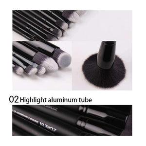 Planet Gates 15pcs Black Makeup Brushes Set Eye Shadow Powder Foundation Brush For Makeup Best Blending Concealer Cosmetic Tools