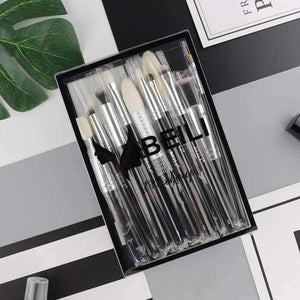 Planet Gates 15pcs Black Premium Goat hair Big Powder Foundation blusher eye shadow Contour Makeup brush set