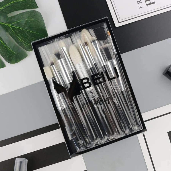 Planet Gates 15pcs Black Premium Goat hair Big Powder Foundation blusher eye shadow Contour Makeup brush set