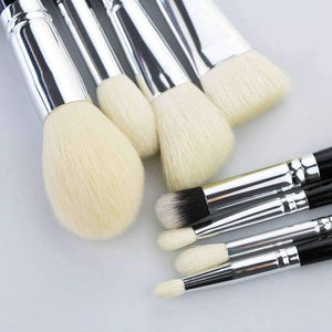 Planet Gates 15pcs Black Premium Goat hair Big Powder Foundation blusher eye shadow Contour Makeup brush set