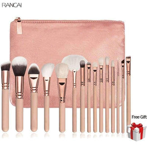 Planet Gates 15pcs Pink Makeup Brushes Set Pincel Maquiagem Powder Eye Kabuki Brush Complete Kit Cosmetics Beauty Tools with Leather Case