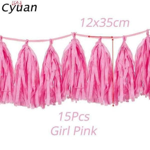 Planet Gates 15pcs tassels Unicorn Party Disposable Tableware Set Kids Birthday Party Paper Cup Plate Hat 1st First Birthday Party Decor Supplies