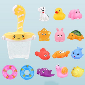 Planet Gates 15PCS Water Toy Set Bath Toys Baby Water Game Faucet Shower Rubber Duck Waterwheel Dabbling Water Spray Set For Kids Animals Bathroom Summer Toys