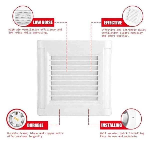 Planet Gates 15W 220V Wall Mounted Exhaust Fan Low Noise Home Bathroom Kitchen Window Exhaust Fan Garage Air Vent Ventilation