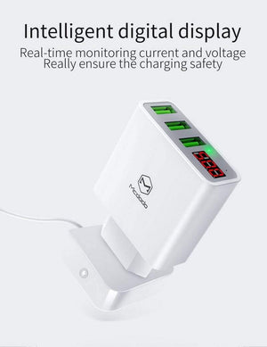 Planet Gates 15W LED Display 3 USB Mobile Phone Charger For iPhone Samsung Portable Universal Fast Charging USB Wall Travel Adapter EU