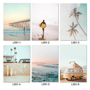Planet Gates 15x20cm No Frame / L591set California Surf Art Prints Beach Wall Art Summer Print Sunset Landscape Canvas Painting Surfboard Boho Decor Coastal Posters