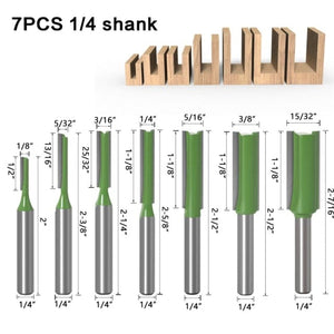 Planet Gates 16 1/4 Inch 6mm Shank Straight Bit Milling Cutter Single Double Flute Wood Cutters Tungsten Carbide Router Bit Woodworking Tool Set