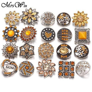 Planet Gates 16 10pcs/lot High Quality Snap Button Jewelry DIY Crystal Rhinestone Flower 18mm 20mm Metal Snap Buttons Fit Snap Bracelet Bangle