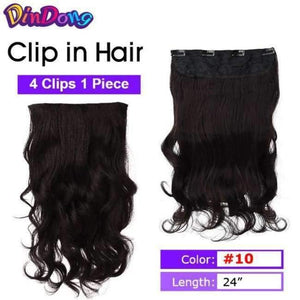 Planet Gates #16 / 24inches Synthetic Fish Line Hair Wavy Clip in Hair Extensions 3/4 Half Wig 3 Styles Available Premium Heat Resistant Hair