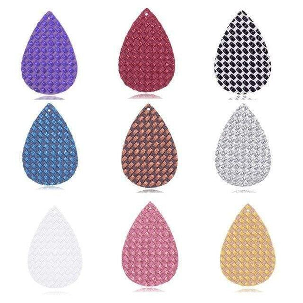 Planet Gates 16 30pair/lot New Teardrop PU Leather Earrings Sequins Looking Various Looking Various Multi Colors Bohemia Water Drop Earring