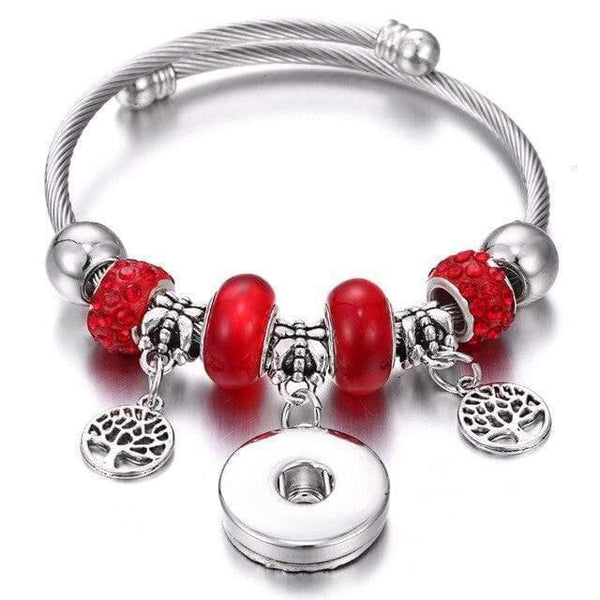 Planet Gates 16 Bracelets for 18mm Snaps Jewelry Elastic Silver Beaded Snap Bracelet Bangles Fit Snap Buttons Jewelry Charms Bracelet