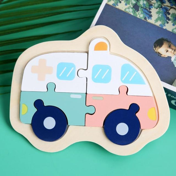 Planet Gates 16 / China 3D Wooden Puzzle Toys For Children Cartoon Animal Vehicle Wood PuzzlesJigsaw Intelligence Kid Baby Early Educational Toys Gifts
