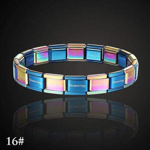 Planet Gates 16 / Each  1CM All 18PCS Theresa brand namination jewelry popular style stainless steel bracelet letter and stretch fashion bangle for everybody jewelry
