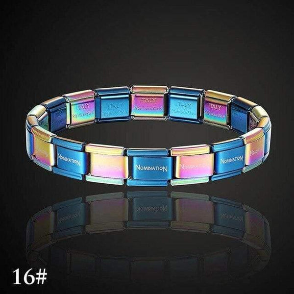 Planet Gates 16 / Each  1CM All 18PCS Theresa brand namination jewelry popular style stainless steel bracelet letter and stretch fashion bangle for everybody jewelry