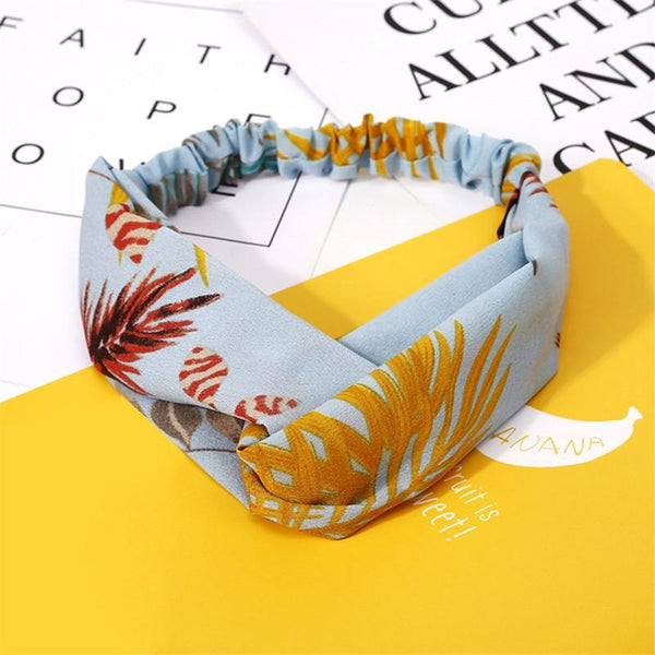 Fashion Floral Print Knot Women Headband Vintage Hairband Girls Headwear Leopard Headband  Hair Accessories