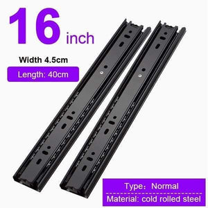 Drawer Slide Rail 4-24 Inch Ball Bearing Three Fold Full Extended Furniture Hardware