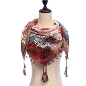 Planet Gates 16-khaki New brand women scarf square cotton shawls and wraps lady pashmina Tassels Bohemia foulard winter female bandana hijabs