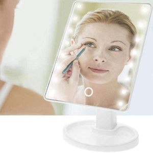 Planet Gates 16 LED Touch Screen Makeup Mirror USB Charging 180 Degree Rotatable Square Vanity Mirror Cosmetic Tools