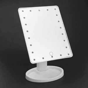 Planet Gates 16 LED Touch Screen Makeup Mirror USB Charging 180 Degree Rotatable Square Vanity Mirror Cosmetic Tools
