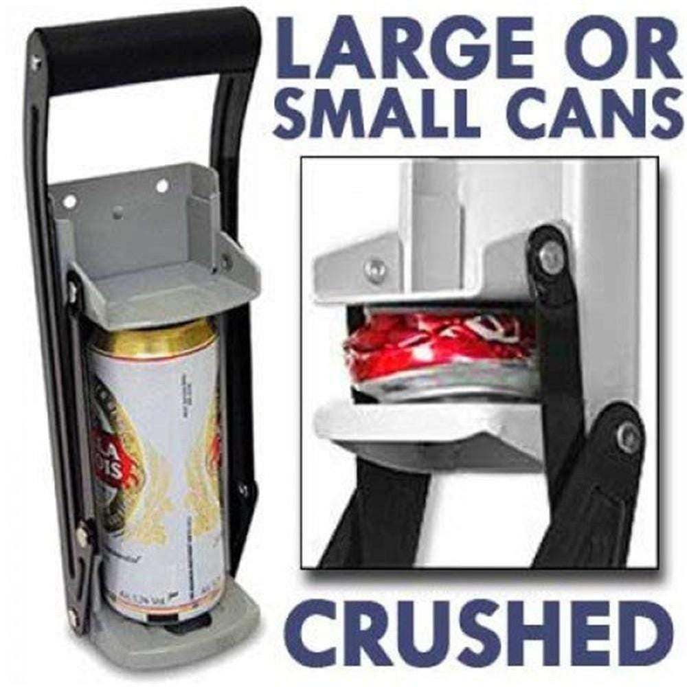16 Oz Aluminum Can Crusher & Bottle Opener Heavy Duty Metal Wall Mounted Soda Beer Smasher Eco-Friendly Recycling Tool