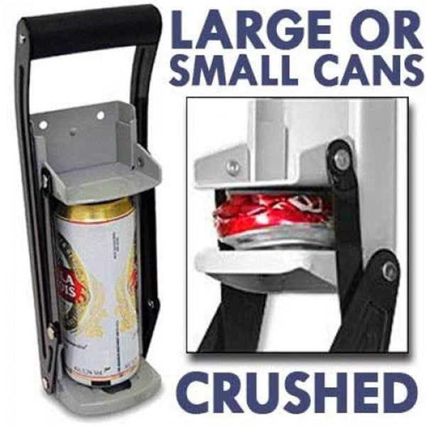 16 Oz Aluminum Can Crusher & Bottle Opener Heavy Duty Metal Wall Mounted Soda Beer Smasher Eco-Friendly Recycling Tool