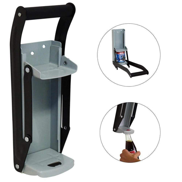 16 Oz Aluminum Can Crusher & Bottle Opener Heavy Duty Metal Wall Mounted Soda Beer Smasher Eco-Friendly Recycling Tool