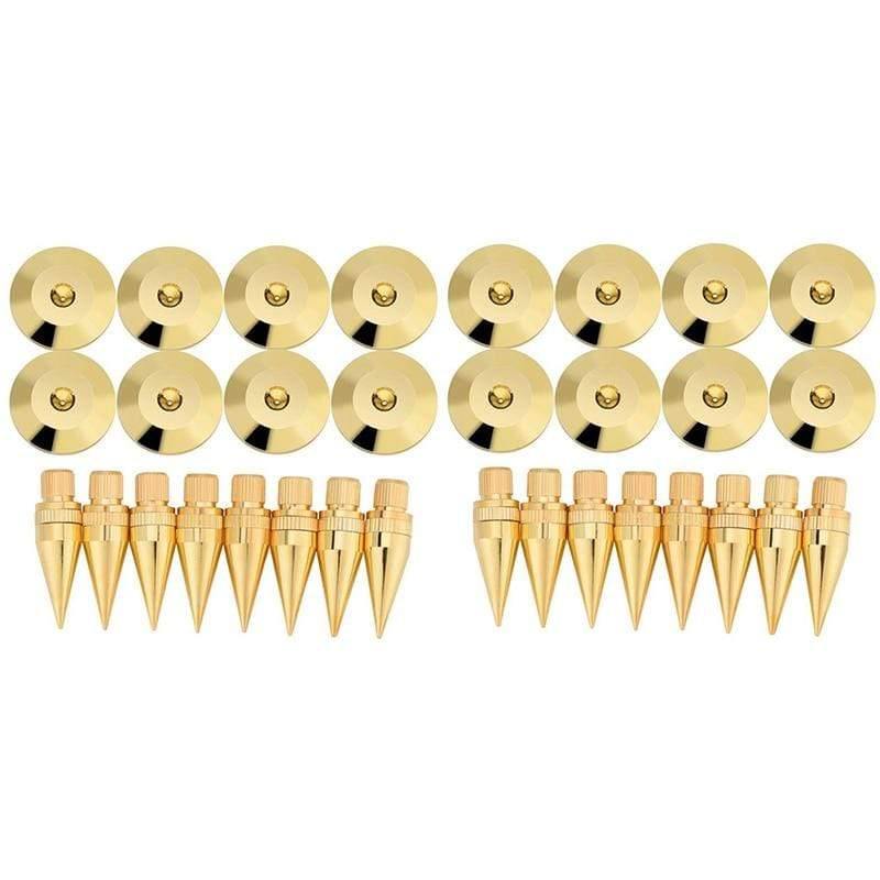 16 Pairs 6 X 36mm Copper Speaker Spike Isolation Stand + Base Pad Feet Mat Speaker Isolation Speaker Isolation Pads