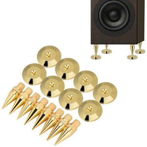 16 Pairs 6 X 36mm Copper Speaker Spike Isolation Stand + Base Pad Feet Mat Speaker Isolation Speaker Isolation Pads