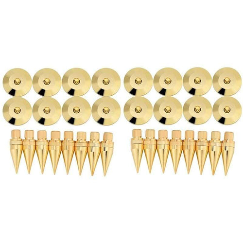 16 Pairs 6 X 36mm Copper Speaker Spike Isolation Stand + Base Pad Feet Mat Speaker Isolation Speaker Isolation Pads