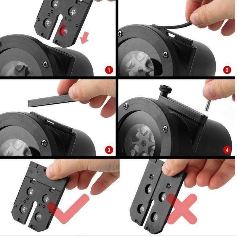 Planet Gates 16 Patterns RGB LED Projector Night Snowflake Garden Lawn Lamp Light Christmas Outdoor Holiday Landscape Decoration Lamp Z35