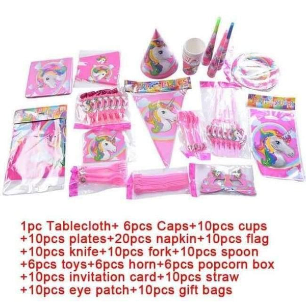 Planet Gates 16 sets V Party Theme Pony Party Supplies Sets Plate Cake Dish Pennants Tablecovers Birthday Party Decorations Kids Chrismas Decor