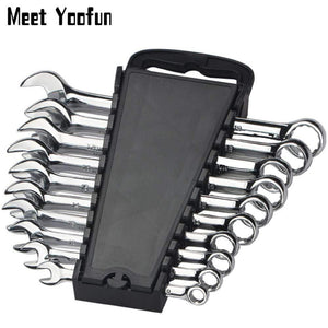 Planet Gates 16 Slot Standard Wrench Clip Holder Plastic Rail Tray Spanner Rack Storage Tools Organizer Bag Garage Wrenches Keeper 7-22mm