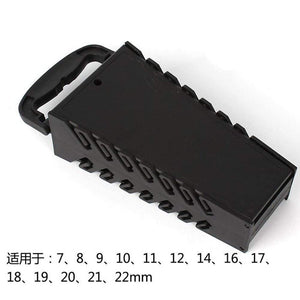 Planet Gates 16 Slot Standard Wrench Clip Holder Plastic Rail Tray Spanner Rack Storage Tools Organizer Bag Garage Wrenches Keeper 7-22mm