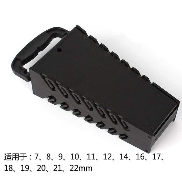 Planet Gates 16 Slot Standard Wrench Clip Holder Plastic Rail Tray Spanner Rack Storage Tools Organizer Bag Garage Wrenches Keeper 7-22mm