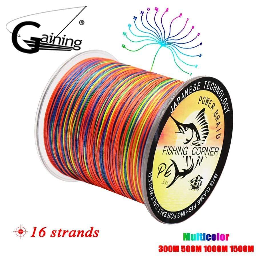 Planet Gates 16 Strands PE Braid 300M/500M/1000M/1500M Braided Fishing Line Multicolor Super Power Japan Multifilament Saltwater/Freshwater
