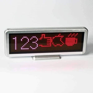 Planet Gates 16 x64 pixel Rechargeable Usb Programmable Scrolling Electronic Led Sign Display Board, Red/blue/pink Multi-language display