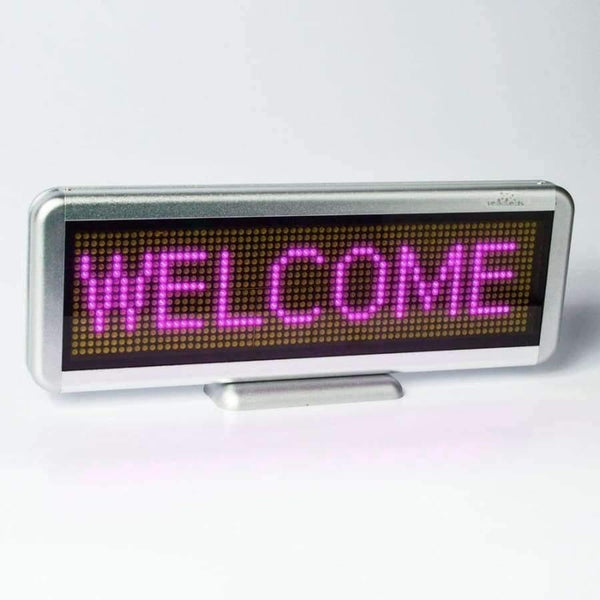 Planet Gates 16 x64 pixel Rechargeable Usb Programmable Scrolling Electronic Led Sign Display Board, Red/blue/pink Multi-language display