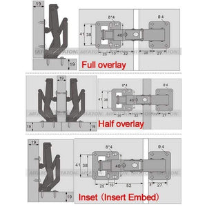 160 165 170 Degree Hinge for Corner Cabinet Door,Kitchen Thick Door Hinges Angle Can Adjusted 130-170 Degrees No Need Hole Hinge