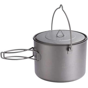 Planet Gates 1600ml(54.7oz) Titanium Pot With Hang Foldable Handle For Outdoor Camping Cookware Picnic Hang Pot Ultralight 1100ml 1300ml 1600ml 2000ml