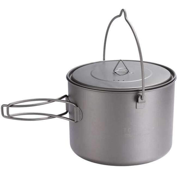 Planet Gates 1600ml(54.7oz) Titanium Pot With Hang Foldable Handle For Outdoor Camping Cookware Picnic Hang Pot Ultralight 1100ml 1300ml 1600ml 2000ml