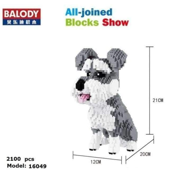 Planet Gates 16049 Diamond Blocks Cute Dog Model  Plastic Building Toy Big size schnauzer Figures Brinquedos for Children Toys Lovely Gifts