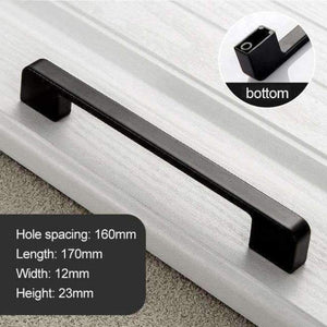 Planet Gates 160mm Hole spacing 96-320mm Cabinet Handle and Knobs Drawer Simple Pull Chest Bookcase Furniture Door Handles Wardrobe Garderobe Hardware Black