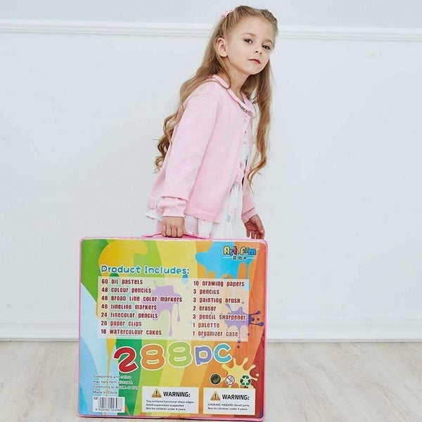 Planet Gates 168/288pcs Art Set Painting Watercolor Drawing Tools Art Marker Brush Pen Supplies Kids For Gift Box Office Stationery