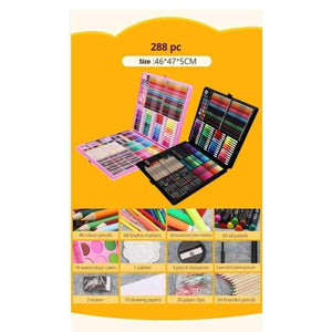 Planet Gates 168/288pcs Art Set Painting Watercolor Drawing Tools Art Marker Brush Pen Supplies Kids For Gift Box Office Stationery