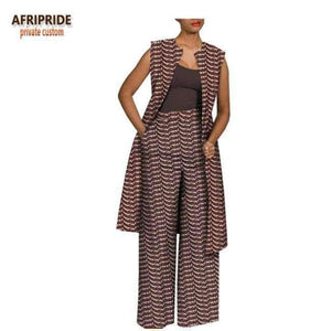 Planet Gates 168J / XXS Summer autumn pants women set AFRIPRIDE sleeveless knee-length top+full length pants women set A1826022