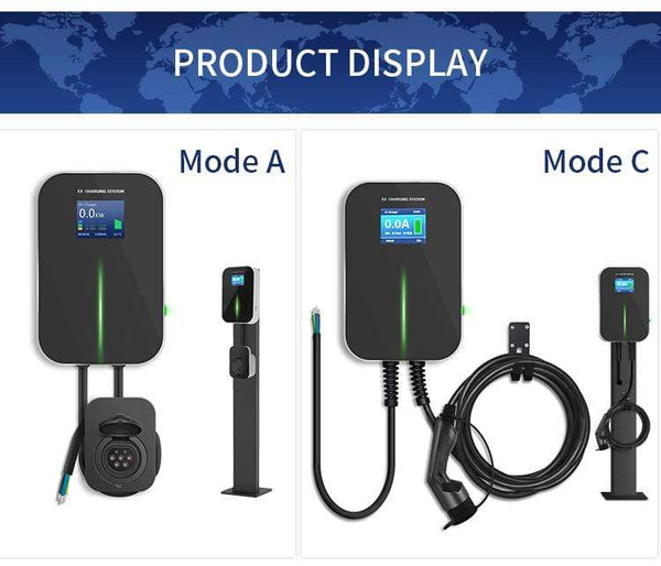 Planet Gates 16A 1Phase EVSE Wallbox EV Charger Electric Vehicle Charging Station with Type 2 Cable IEC 62196-2 for Audi MINI Cooper Smart