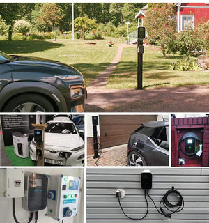 Planet Gates 16A 1Phase EVSE Wallbox EV Charger Electric Vehicle Charging Station with Type 2 Cable IEC 62196-2 for Audi MINI Cooper Smart
