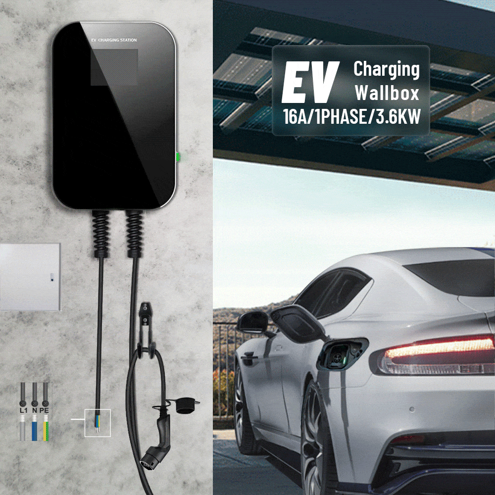 16A 1Phase EVSE Wallbox EV Charger Electric Vehicle Charging Station w ...