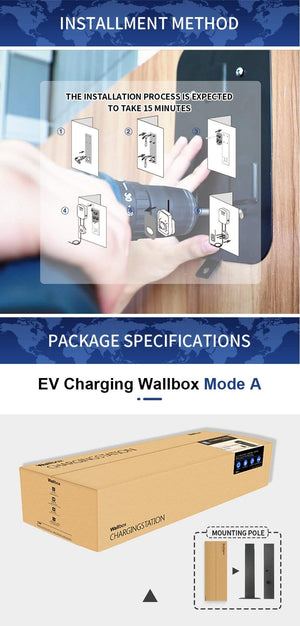 Planet Gates 16A 3Phase EV Charger Electric Vehicle Charging Station EVSE Wallbox Type 2 Socket IEC 62196-2 for Audi Mercedes-Benz, Hyundai